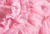 Pink Lace Princess Wedding Luxury Bedding Set King Queen Size Silk Cotton Stain Bed set Duvet Cover Bedspread Pillowcase T200326