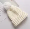 Cute Baby Knitted Hat Fashion Kids Warm Winter Soft Fur Pom Ball Caps Candy Color Crochet Beanie Cap DC668