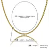 18K Gold & White Gold Plated 925 Sterling Silver Twist Chain Necklace 3mm 18" 22" Rope Chain Hip Hop Rapper Jewelry Gifts For Men and Women