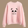 Felpe con cappuccio da donna Shy Panda Abbigliamento con cappuccio Harajuku Kawaii XXL Khaki Poleron Mujer 2021 Felpa carina cinese pullover rosa w