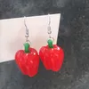 Interesting Red Pepper Dangle Earrings for women Resin Funny Food Vegetable Jewelry Unique Party Earring Birthday gift