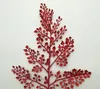20pcs 34*21 cm Rama de hojas de polvo de brillo para accesorios de arreglos florales Decoración de jardín de bodas en el hogar