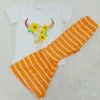 Nouvelles filles Boutique vêtements ensemble vache imprimé t-shirt haut cloche bas tenues lait soie fille vêtements d'été tenues 2020 Fash8233415