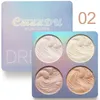 Nieuwe Collectie 4 Kleuren Markeerstift Palet Shimmer Illuminator Contouring Brillen 3D Face Powder Makeup Bronzer DHL GRATIS