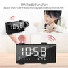 Digital Alarm Clock FM Projection Radio Alarm Clock with Snooze Thermometer Table Clock USB LEDs Alarm Clocks Home Decoration Y200110