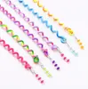 6 stücke Regenbogen Farbe Haar Flechten Werkzeuge für Mädchen Spirale Haarbänder für Styling Haare Frisur Elastische Stirnbänder Haar Zubehör