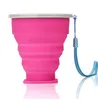 Tumblers Vogue Outdoor Travel Silicone Infällbar vikning av teleskop Teleskop Collapsible Portable Water Cup 200-300ml