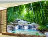 2019 nouveau papier peint 3d vert bambou bois pont eau TV fond mur HD supérieur décorations intérieures papier peint