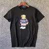 Designer de alta qualidade 100% algodão manga curta casual solto engraçado camisetas legais com impressão padrão de urso dos eua