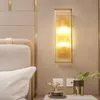 2020 New Nordic Loft Glass Copper Wall Lamp Golden Bedroom LED Wall Light Art Minimalist Bedside Corridor Wall Sconce 2PCS E14 LED Bulb