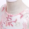 Robe de princesse brodée de fleurs pour filles, col en fausses perles, robes asymétriques pour enfants, Costume de fête de mariage, robe de bal, cadeau