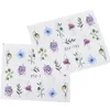 1set (24 vellen) bloemen, nagelstickers, aquarel, wateroverdracht, applique -accessoires.A874