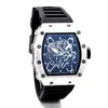 Li Luxury Watches Men039s Quartz Watches Men Fashion Skeleton Silica Gel Strap Quartz Whole 2085234