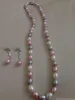 Collier et boucles d'oreilles en perles de culture d'eau douce, fait à la main, multicolore, naturel, 7-8mm de long, 18 pouces, ensemble de bijoux à la mode