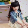 Çocuk Kız Kot Outerwears Ceket Çocuklar Dantel Coat Uzun Kol Düğmesi Denim Ceket Kızlar için 2-7Y İlkbahar Sonbahar Moda