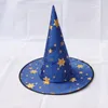 Crianças de Halloween Hapty Hat Fabrics não tecidos Five Star Printed Party Props Hat Hat Gold Pentagrama Magic Witch Hat Caps M134083339