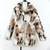 Cappotto lungo invernale da donna in pelliccia sintetica moda taglie forti Autunno caldo morbido giacca con stampa leopardata Cappotto femminile Capispalla