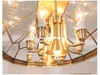 Europeisk mässing Hängsmycke Antik mässing Ljuskrona D85cm W47cm H35CM12L Brons Decora Copper Glas LED AC110V / 220V 100% Garanterad