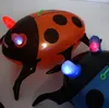 LED lighted inflatable toy for baby kids jumping flashing ladybird new cute bounce ladybug floating swim pool animal toy children gift