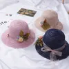 Elegant Ny Lace Straw Sun Hat för Kvinnor Wide Brim Hat Ladies Flowers Lace Beach Caps Sun Visor Hat Trilby Summer