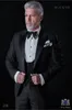Moda Charcoal Groom Tuxedos Peak Lapel Groomsmen Mężczyzna Suknia Ślubna Przystojna Kurtka Mężczyzna Blazer 3 Piece Suit (Jacket + Spodnie + Kamizelka + Krawat) 915