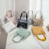 2019 Mode Kvinnor Väskor Transparent PVC Clear Gelé Koppling Väska Läderväska Tote Messenger Väskor Casual Handväska Crossbosy1