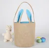 Partihandel söt kanin påsk Tote Bag Canvas Easter Tail Bucket Easter Bunny Väskor Kids Presentkorg