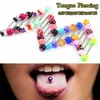 100 pcs/Lot bijoux de corps mode couleurs mélangées langue langue anneaux barres Barbell langue Piercing