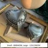 Винтажная металлическая ювелирная коробка в форме сердца. Тринкет европейский розовый шарнир