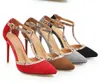 size 32 to 42 to 46 chic red high heels T strap designer pumps fashion luxury designer women shoes