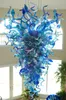 Lamps Cobalt Blue and Aqua Chandeliers Lights Artistic Decoration 100% Mount Blown Glass Modern Chandelier Light