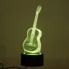 3D Ukulélé Guitare Modèle Veilleuse 7 Couleurs Changeantes LED Lampe de Table Décor Cadeaux Décor À La Maison 244v