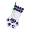 Sacs cadeaux de noël à carreaux, chaussettes pour animaux de compagnie, chien, chat, arbre de noël, pendentif suspendu, jouet, poupée, cadeaux, décor pour le nouvel an 3587550