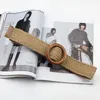 Women039s Belt Weave Wood Buckle Dress Decoration Lady Fashion Belt 4 Colors S5385215353