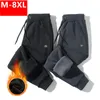 Calças quentes Jogger Inverno calças grossas magros Joggers calças de algodão Homens Calça de Jogging executando Calças Big Tamanhos 5XL 6XL 7XL 8XL