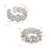 Mariage nuptiale manchette bracelets brassard bijoux cristal strass perle feuille extensible bracelet à breloques perle d'argent pour les femmes cadeaux