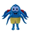 Echte Bilder Blaues Oktopus-Maskottchenkostüm Maskottchen-Cartoon-Figur-Kostüm Erwachsene Größe kostenloser Versand