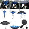 Reverse Umbrella Folding Double Layer Anti UV Inverted Umbrella parasol Windproof Rain Car Inverted Umbrella For Women Men