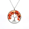 12st/set Tree of life halsband 7 chakra stenpärlor naturlig ametist sterling-silver-smycken kedja choker halsband hänge för kvinna present YD