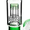 Copo verde com tigela downstem matriz estéreo gaiola perc bongs dab rig vidro tubulação de água bong reciclador plataforma de petróleo borbulhador narguilé inebriante fumar