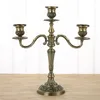 5 Arms Bronze Metal Candle Holders Antik bröllopsljusstake bougeoir för heminredning Ljushållare9745845