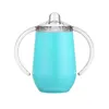 10oz stainless steel sippy cup with handle Insulated kids Sucker Cup Children drinking Tumblers training cups kids Mug milk bottle