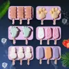 Silicone Ice Cream Mold Popsicle Molds DIY Homemade Cartoon Ice Cream Ice Maker Mould With 50 Wood Stick JK2006XB7156919