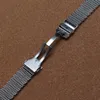 Shark Mesh Watchband Armband Special End Safety Buckle 18mm 20mm 22mm 24mm Watch Stems Cant Ide Justerad längd för män timmar2707116627