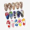 10pcs unhas folhas de unhas Designs de mistura de borboleta letras de jornais de borboleta