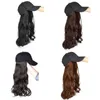 Berretto da baseball 2019 con estensione sintetica dei capelli Marrone Nero Grigio Estensione capelli ricci lunghi con berretto da baseball Parrucca femminile7807488