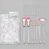 7 pièces pinceaux de maquillage à paillettes liquides vide cristal Transparent manche creux ensemble de brosses bricolage manuel Perfusion sable maquillage outils