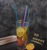 US Stock! Rostfritt Stål Straw Ställ Straight Bent Straws 7st Set Dricksstrålar med låda Reusable Drinking Straw Bar Tool FY4146