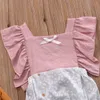 Summer Infant Baby Girls Flower Patchwork Rompers Toddler Bodysuits Ruffles Bowknot Straps Jumpsuits Clothes Baby Clothing