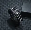 Rétro Punk Simple couleur noire en cuir Bracelets porte-bonheur mode fait à la main hommes bracelet fête Club décor bijoux